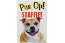 Staffordshire Bull Terrier Waakbord - Pas Op