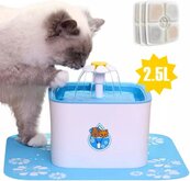 Katten Drinkfontein- Waterfontein voor Katten en Honden- Huisdieren Drinkbakken- Hygiënische Drinkbak- Water Dispenser- Inclusief 2 Extra Filters en Siliconenmat/ 2.5 L