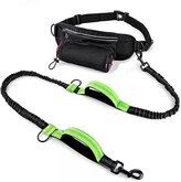 Hondenriem Met Heupriem-Hardloopriem-Looplijn-Hondenlijn-Halsband-Elastische Lijn-Anti Schok-Honden-Riem Tegen Trekken-Hands Free-Heuptas-Diervriendelijk-Huisdier–Waterafstotend-Joggen-Hardlopen-Bij De Kinderwagen–Met Flessenhouder-Zwart-140 cm
