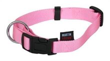Martin sellier halsband voor hond basic nylon roze 16 mmx30-45 cm