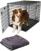 Hondenbench zwart a-kwaliteit 107x71x77cm met gratis bijpassend vetbed