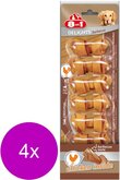 8in1 Delights Bbq Barbecue - Hondensnacks - 4 x Xsmall