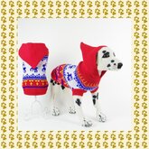 Winter, warme trui met muts voor uw hond