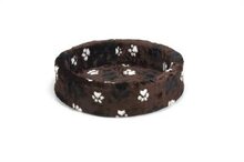 Teddy hondenmand grote voetprint bruin 60 cm