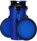 Honden voerbak voor onderweg - 2-in-1 water & voer container om mee te nemen - Reis benodigdheden voor hond/kat -Siliconen drinkbak - Siliconen voerbak