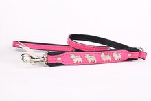 Dog's Companion Leren hondenriem - Westies - 120 cm x 8 mm - Roze