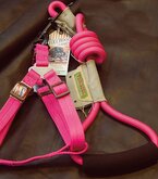 Touchdog Tuig met Lijn - Hond - Tuig - 25 mm - Roze