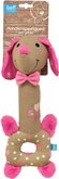 Lief! hondenspeelgoed langnek teckel girls beige / roze 30 cm
