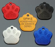 Keltora Pets Aluminium - Hondenpenning Pootje Silver