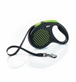 Flexi Rollijn Design Tape M 5 m - Hondenriem - Zwart&Groen Tot25kg