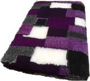 Vetbed Hondendeken Dierenmat Patchwork Zwart Grijs Paars Wit - latex anti-slip 150 * 100 cm - machinewasbaar