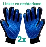 Vachtverzorgingshandschoenen kat en hond - huisdieren handschoen - 2 stuks