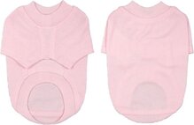 Shirt in het licht roze met mouw voor de hond. - L-XS ( rug lengte 44 cm, borst omvang 54 cm, nek omvang 32 cm )