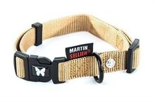Martin sellier halsband voor hond nylon beige verstelbaar 16 mmx30-45 cm