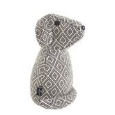 Deurstopper hondje grijs - witte ruit