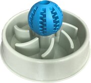 Anti schrok honden voerbak + een langzame voedingsbal, massagebal, slow feeder, hondenspeelgoed, rubber, 7 cm