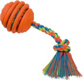 Nobby Rubberen bal met touw - Oranje - 30 cm