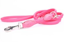 Dog's Companion Leren Politielijn - 220 cm x 10 mm - Roze