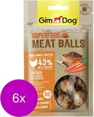 Gimdog Superfood Meat Balls 70 g - Hondensnacks - 6 x Kip&Wortel&Lijnzaad
