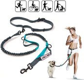 Oak's First elastische en diervriendelijke looplijn met heupriem | hondenriem geschikt voor rennen, joggen en bij kinderwagens | hondenriem | riem | honden lijn | grijs 150cm - 210
