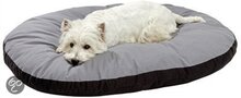 KARLIE Bed Hondenkussen ovaal grijs/zw 120x84