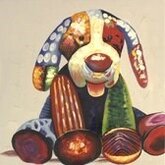 Schilderij knuffel hond