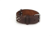 Leren halsband voor hond noppy bruin 50 cm x 40 mm
