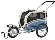 Topmast Hondenfietskar - Fietskar -Hondenaanhanger Medium Blauw + Joggerfunctie