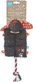 Lief! hondenspeelgoed canvas hond met piep uni denim 16 cm
