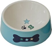 Lief! voerbak keramiek boys blauw 16 cm