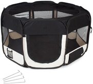 Topmast Puppyren  Puppytent Nylon Zwart Large Dia 128cm | Hoogte 61cm - Opvouwbaar