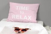 Good Morning 5319-P relaxte hond - kinderdekbedovertrek - eenpersoons - 140x200/220 cm  - katoen - wit