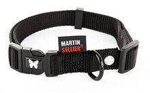 Martin sellier halsband voor hond nylon zwart verstelbaar 40 mmx50-70 cm