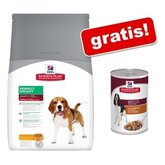 Grote zak Hill´s Science Plan droogvoer + 6 x 390 g blik Hill´s Science Plan natvoer gratis! - Adult Perfect Weight Medium (10 kg)