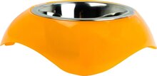 Voerbak met roestvrije inzetbak 450 ml oranje