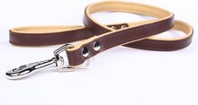 Dog's Companion Leren hondenriem - 120 cm x 20 mm - Bruin/Naturel
