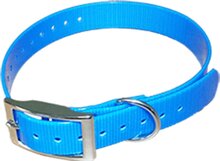Halsband BioThane Gold Transparant - BLAUW - 600mmX25mm - dubbele gesp