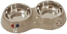 Lief! Unisex Voerbak Dubbel - 27 x 14 x 5 cm - Beige