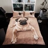 Mopshond, Pug Dog 1 persoons dekbedovertrek