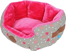 Lief! hondenmand ovaal girls beige / roze 50 cm