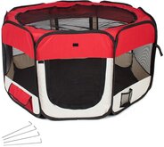 Opvouwbare puppyren, puppytent rood-zwart 400735