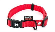 Martin sellier halsband voor hond nylon rood verstelbaar 25 mmx45-65 cm