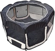 Topmast puppyren nylon zwart 8-hoekig