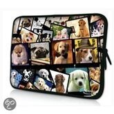 Sleevy 15,6 inch laptophoes collage hondjes
