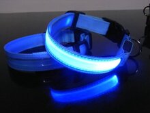 Led hondenhalsband Blauw Medium 40 - 48 cm