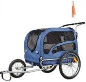 Topmast Hondenfietskar - Fietskar -Hondenaanhanger XL Blauw + Joggerfunctie