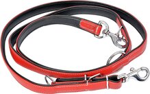 Diamand Dog - Comfy Lederen leiband duo Rood 100-200cm/22mm