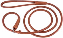 Collar Soft - Leren rondgenaaide sliplijn - 183 cm - Bruin - Maat L