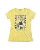 Blue Seven  meisjeskleding - Geel tshirt met honden print en korte mouwen - 50431 - Maat 176