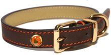 Rosewood Luxury Leren Halsband Hond - Bruin - 1,3 x 25-36 cm